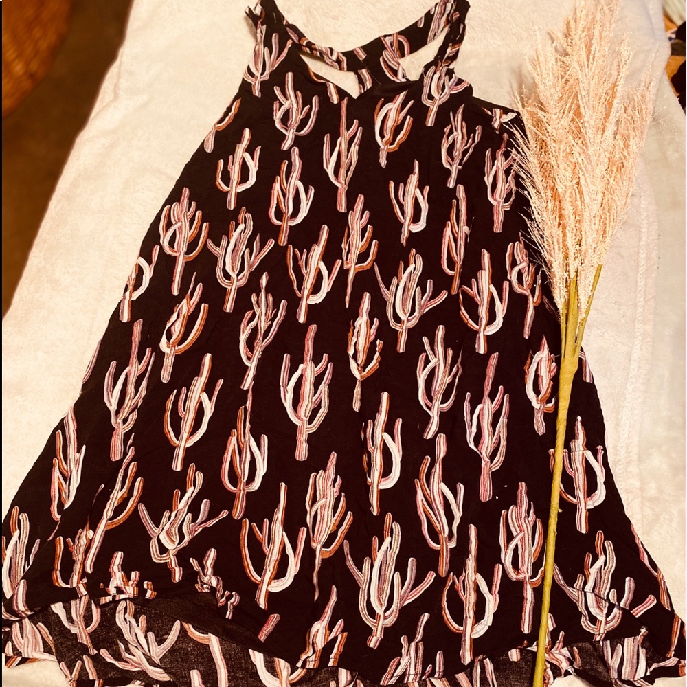 Cactus print swing dress